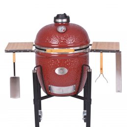 Primo Oval XL 400 Ceramic Smoker Grill On Cart with 1-Piece Island Top